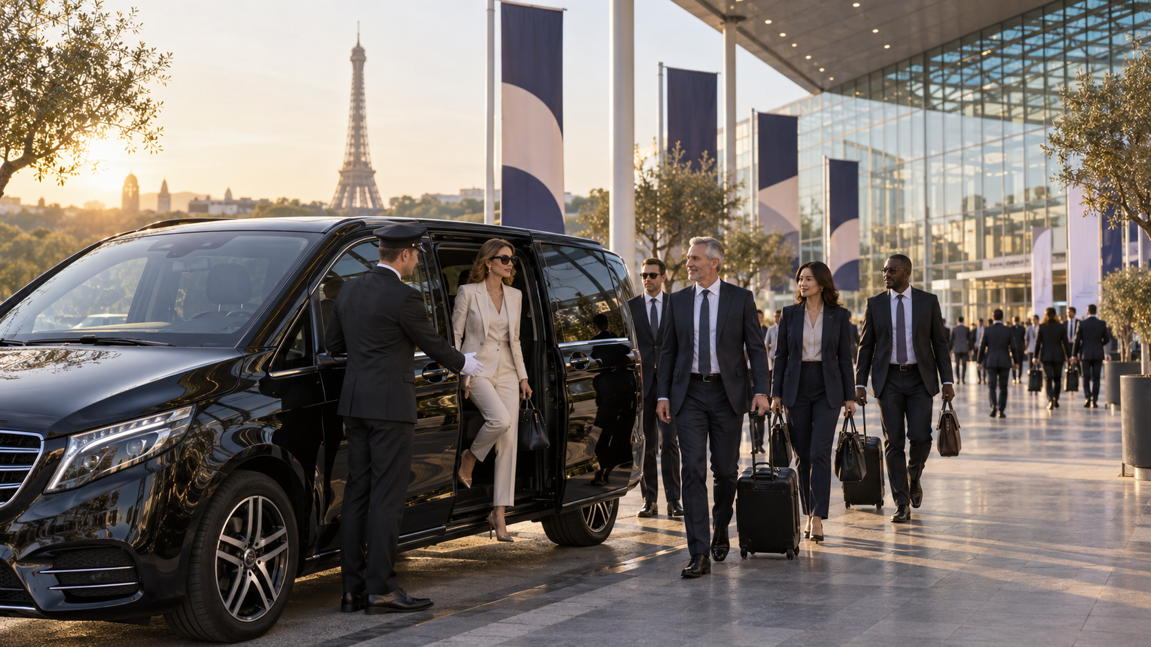 Paris trade show delegation chauffeur service